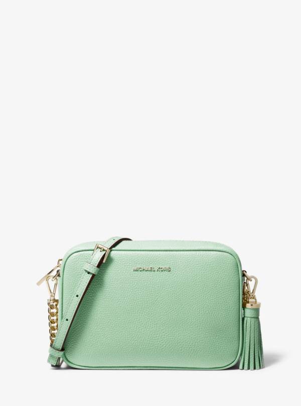 Damske Crossbody Kabelka Michael Kors Ginny Medium Pebbled Leather Svetlo Zelene - Kabelky Michael Kors Akcia | HQUSK-0297
